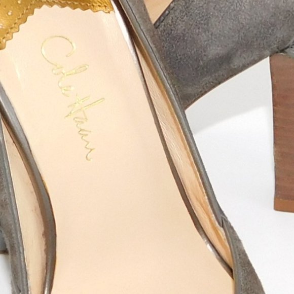 Cole Haan Nike Air Grey Suede/Leather Block Heels - Picture 4 of 12